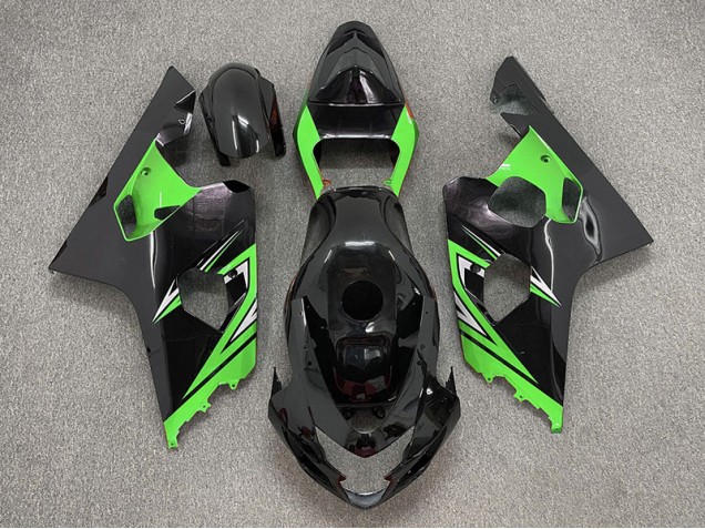 04-05 Glänzendes Schwarz & Grün GSXR 600-750 Motorrad Verkleidung 04-05 Glänzendes Schwarz & Grün GSXR 600-750 Motorrad Verkleidung