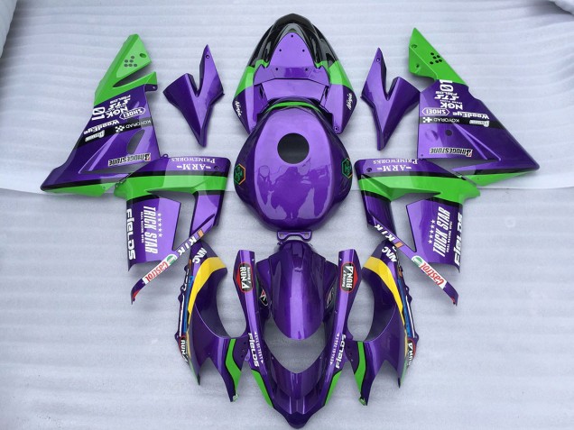04-05 Grün-Lila Trick Star ZX10R Motorrad Verkleidung 04-05 Grün-Lila Trick Star ZX10R Motorrad Verkleidung