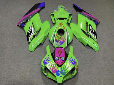 04-05 Grüner & Violetter Hai CBR1000RR Motorrad Verkleidung