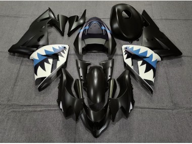 04-05 Matt Schwarzer & Hellblauer Hai ZX10R Motorrad Verkleidung