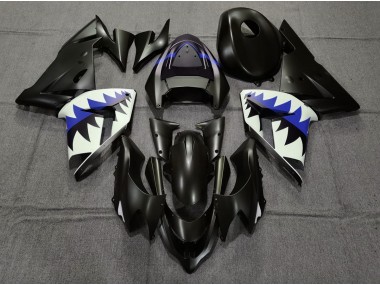04-05 Matt Schwarzer & Tiefes Blauer Hai ZX10R Motorrad Verkleidung