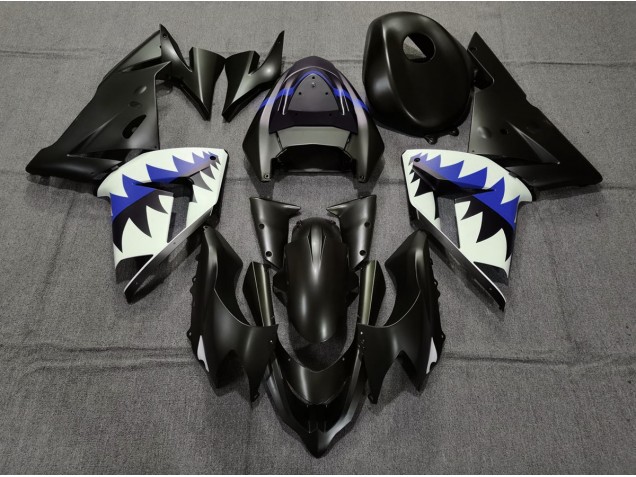 04-05 Matt Schwarzer & Tiefes Blauer Hai ZX10R Motorrad Verkleidung 04-05 Matt Schwarzer & Tiefes Blauer Hai ZX10R Motorrad Verkleidung