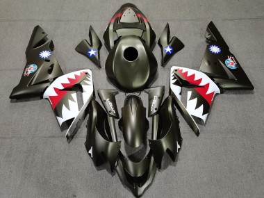 04-05 Militärgrüner Hai ZX10R Motorrad Verkleidung