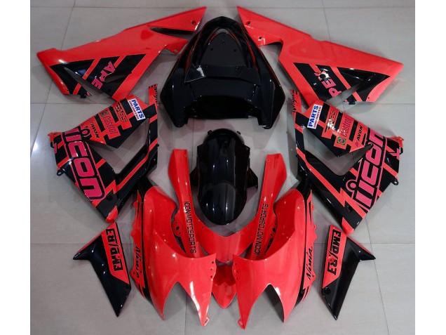 04-05 Rot & Schwarz & Logos ZX10R Motorrad Verkleidung