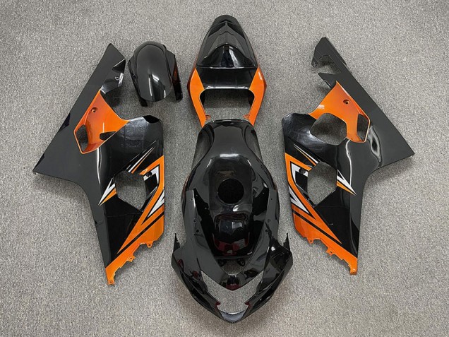 04-05 Schwarz Glänzend & Orange GSXR 600-750 Motorrad Verkleidung 04-05 Schwarz Glänzend & Orange GSXR 600-750 Motorrad Verkleidung