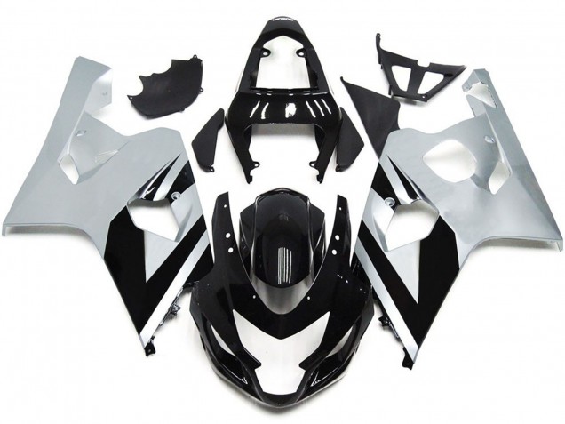04-05 Silber & Schwarz Glänzend OEM Stil GSXR 600-750 Motorrad Verkleidung 04-05 Silber & Schwarz Glänzend OEM Stil GSXR 600-750 Motorrad Verkleidung