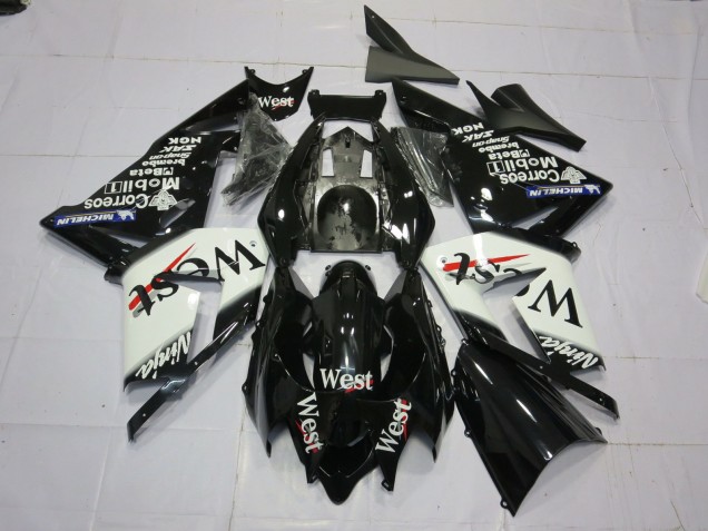 04-05 West Weiß Schwarz ZX10R Motorrad Verkleidung 04-05 West Weiß Schwarz ZX10R Motorrad Verkleidung