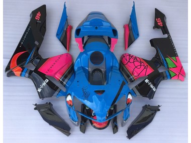 05-06 Blauer Hai & Rosa CBR600RR Motorrad Verkleidung