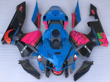 05-06 Blauer Hai & Rosa CBR600RR Motorrad Verkleidung