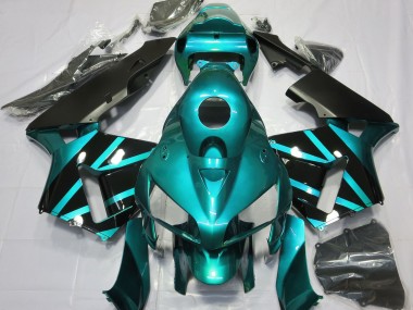 05-06 Blaugrünes & Glänzendes Schwarzes Design CBR600RR Motorrad Verkleidung