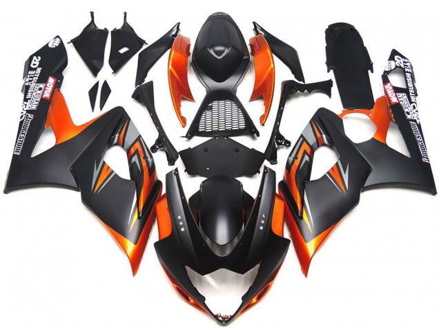 05-06 Custom Matt & Glanz Schwarz & Orange GSXR 1000 Motorrad Verkleidung 05-06 Custom Matt & Glanz Schwarz & Orange GSXR 1000 Motorrad Verkleidung