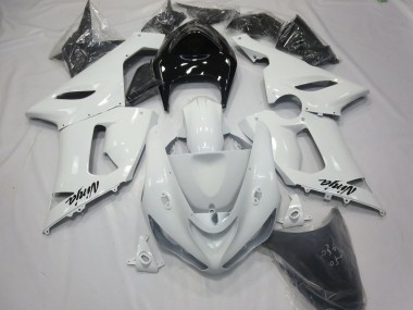 05-06 Glänzend Weiß Mit Schwarzem Heck ZX6R Motorrad Verkleidung