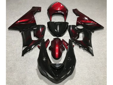 05-06 Glänzend Schwarz & Rot ZX6R Motorrad Verkleidung