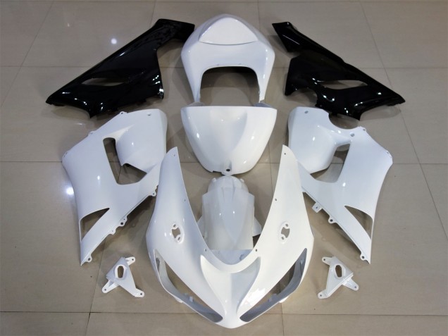 05-06 Glänzend Weiß & Schwarz ZX6R Motorrad Verkleidung 05-06 Glänzend Weiß & Schwarz ZX6R Motorrad Verkleidung