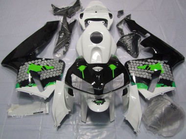 05-06 Grüne Spritzer Auf Glänzendem Schwarz CBR600RR Motorrad Verkleidung