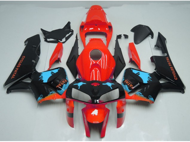 05-06 Hellblaue Spritzer Auf Rot CBR600RR Motorrad Verkleidung 05-06 Hellblaue Spritzer Auf Rot CBR600RR Motorrad Verkleidung