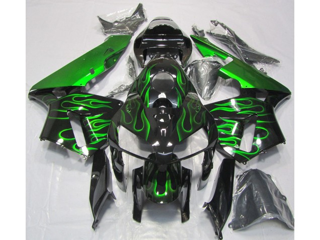 05-06 Leuchtend Grün Flamme CBR600RR Motorrad Verkleidung 05-06 Leuchtend Grün Flamme CBR600RR Motorrad Verkleidung