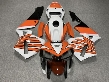 05-06 Orange-Weiße Flügel CBR600RR Motorrad Verkleidung