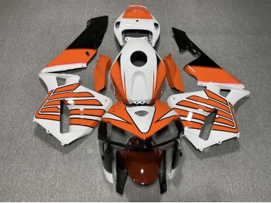 05-06 Orange-Weiße Flügel CBR600RR Motorrad Verkleidung