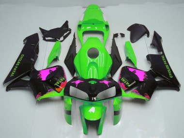05-06 Rosa Splatter Auf Grün CBR600RR Motorrad Verkleidung