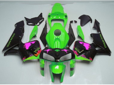 05-06 Rosa Splatter Auf Grün CBR600RR Motorrad Verkleidung