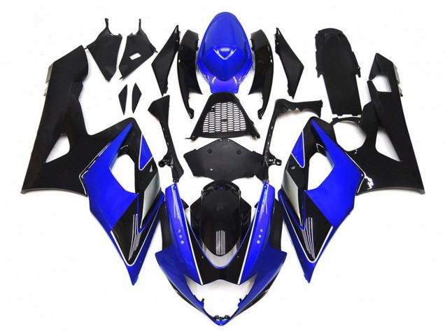 05-06 Schwarz & Blau Glänzend Mit Silber GSXR 1000 Motorrad Verkleidung
