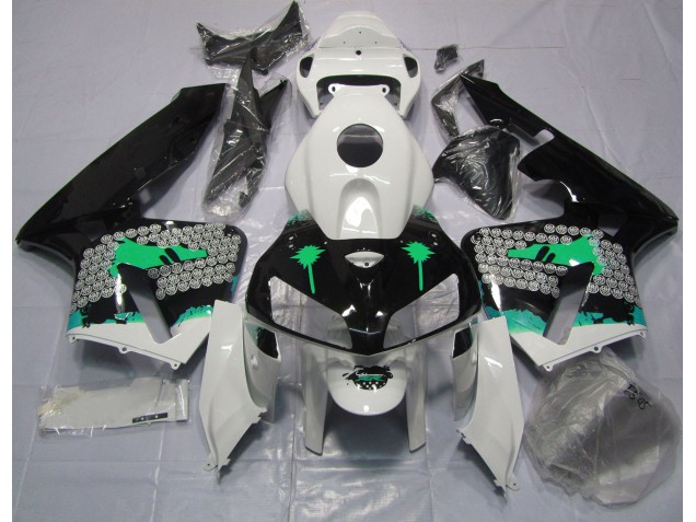 05-06 Türkisspritzer Auf Glänzendem Schwarz CBR600RR Motorrad Verkleidung 05-06 Türkisspritzer Auf Glänzendem Schwarz CBR600RR Motorrad Verkleidung