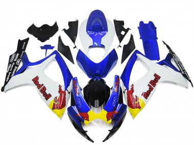 06-07 Weiß & Blau Rot Bull Custom GSXR 600-750 Motorrad Verkleidung