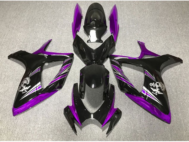 06-07 Glanz Lila & Schwarzes Design GSXR 600-750 Motorrad Verkleidung