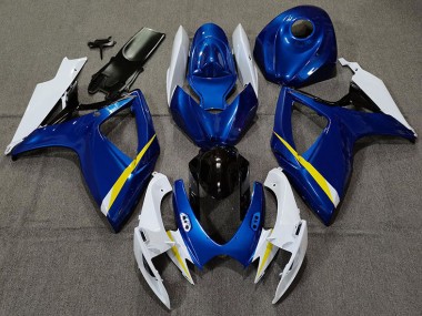 06-07 Glänzend Blau Weiß & Gelb GSXR 600-750 Motorrad Verkleidung