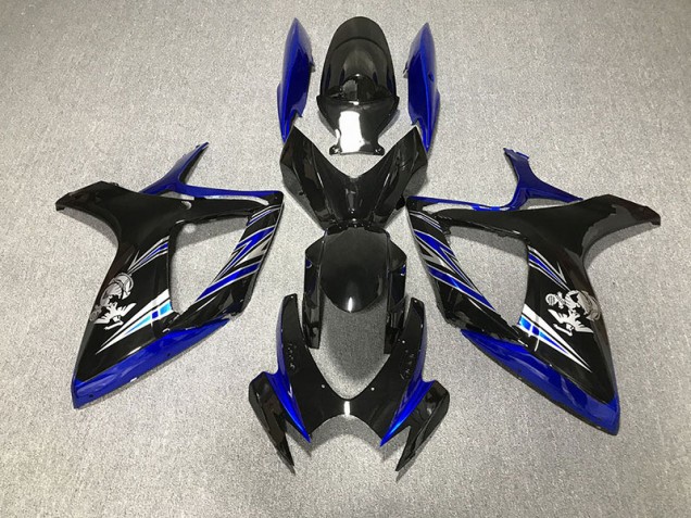 06-07 Glänzend Blau & Schwarz Custom GSXR 600-750 Motorrad Verkleidung