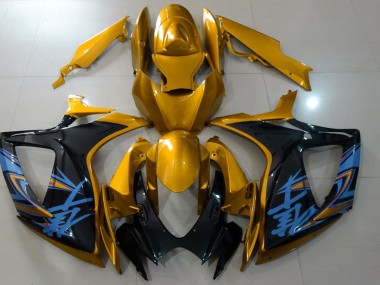 06-07 Glänzend Gold & Schwarz GSXR 600-750 Motorrad Verkleidung