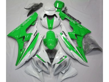 06-07 Glänzend Weiß & Grün R6 Motorrad Verkleidung