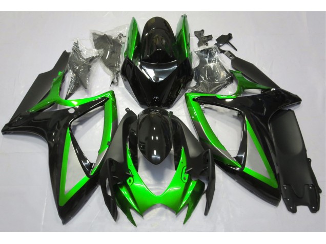 06-07 Glänzend Grün & Schwarz GSXR 600-750 Motorrad Verkleidung 06-07 Glänzend Grün & Schwarz GSXR 600-750 Motorrad Verkleidung