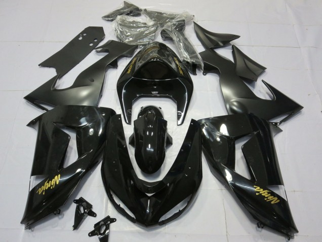 06-07 Glänzendes Schwarzes Gold ZX10R Motorrad Verkleidung 06-07 Glänzendes Schwarzes Gold ZX10R Motorrad Verkleidung