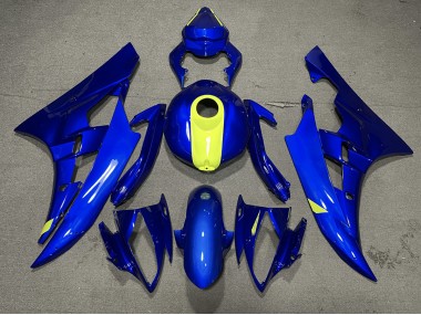 06-07 Logos In Glänzendem Blau & Warngelb R6 Motorrad Verkleidung