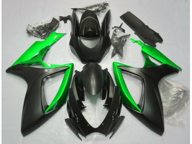 06-07 Matt Schwarz & Grün GSXR 600-750 Motorrad Verkleidung