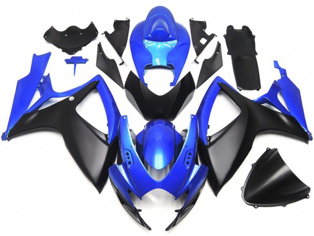 06-07 Matt Schwarzer & Blauer Custom-Stil OEM GSXR 600-750 Motorrad Verkleidung