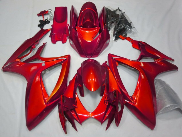 06-07 Rot Glänzend Schlichte Design GSXR 600-750 Motorrad Verkleidung