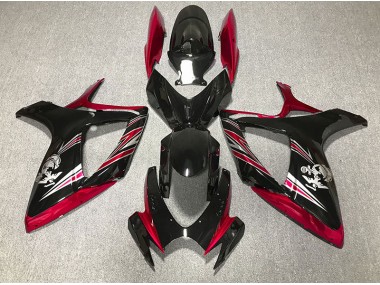 06-07 Rot & Schwarz Glänzend Design GSXR 600-750 Motorrad Verkleidung