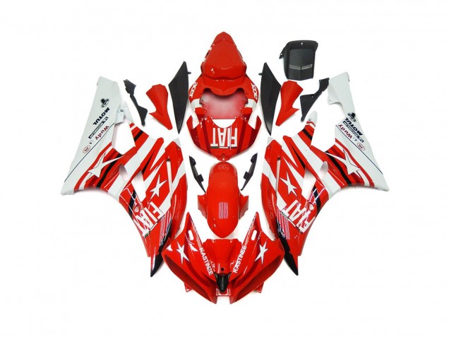 06-07 Rot & Weiß Stern Fiat R6 Motorrad Verkleidung