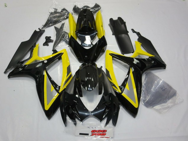 06-07 Schwarz & Gelb GSXR 600-750 Motorrad Verkleidung
