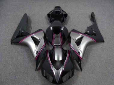 06-07 Silber Mit Rosa Nadelstreifen Streifen CBR1000RR Motorrad Verkleidung
