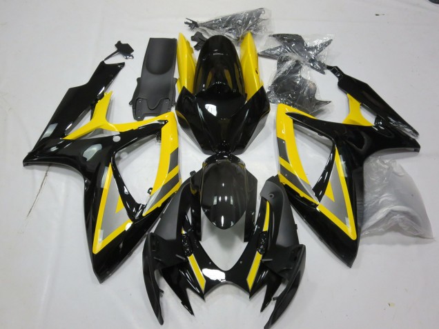 06-07 Silber & Schwarz Gelb GSXR 600-750 Motorrad Verkleidung 06-07 Silber & Schwarz Gelb GSXR 600-750 Motorrad Verkleidung