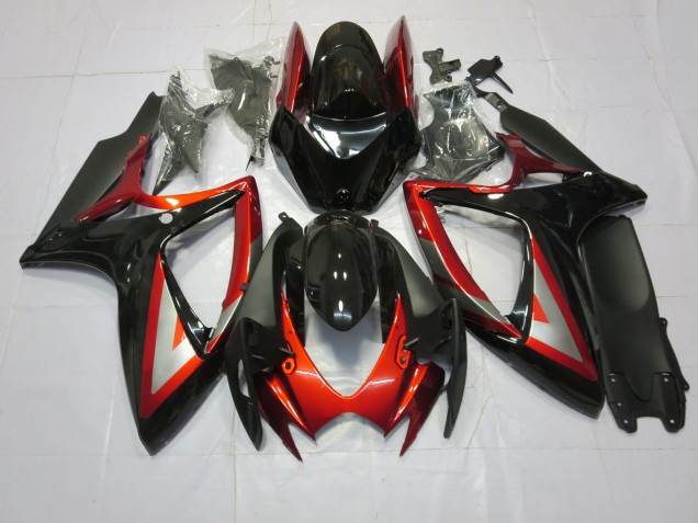 06-07 Tiefrot Schwarz GSXR 600-750 Motorrad Verkleidung 06-07 Tiefrot Schwarz GSXR 600-750 Motorrad Verkleidung
