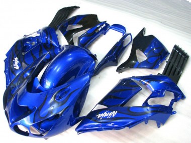 06-11 Blaue Flamme ZX14R Motorrad Verkleidung