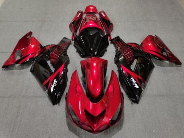 06-11 Feuerrot & Schwarz ZX14R Motorrad Verkleidung