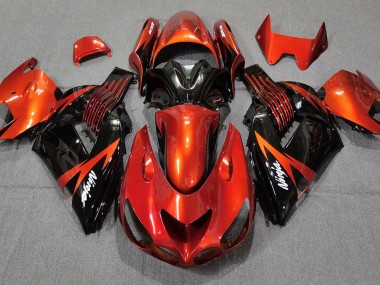 06-11 Gebranntes Orange Schwarz ZX14R Motorrad Verkleidung