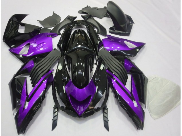 06-11 Glanz Lila & Schwarz Schlicht ZX14R Motorrad Verkleidung 06-11 Glanz Lila & Schwarz Schlicht ZX14R Motorrad Verkleidung