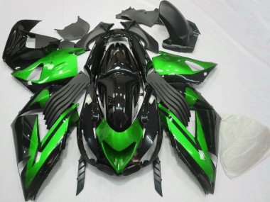 06-11 Glänzend Grün & Schwarz Schlicht ZX14R Motorrad Verkleidung